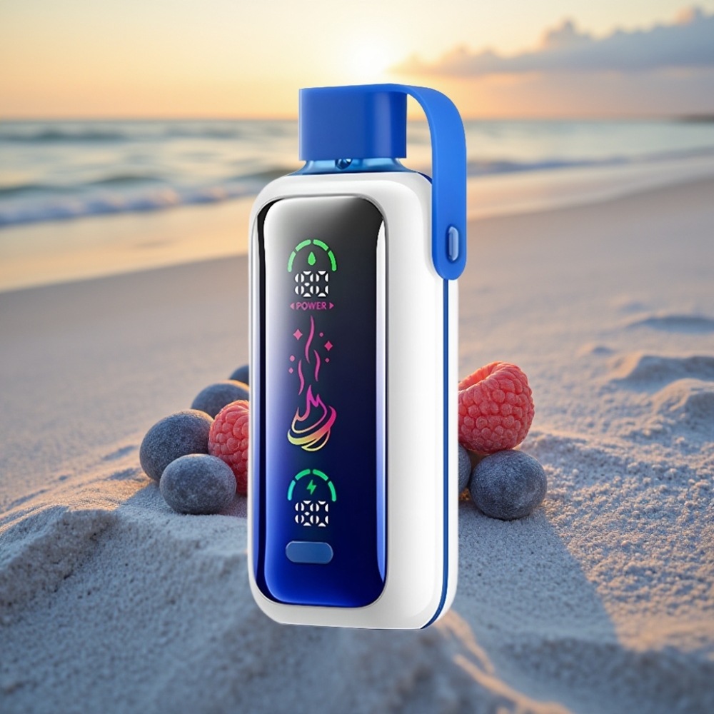 VOZOL Star 20000 Puffs Vienreizējās lietošanas vape Zilā Aveņu Ledus ar 2.2" HD spoguliekrānu, Dual Mesh, 650mAh