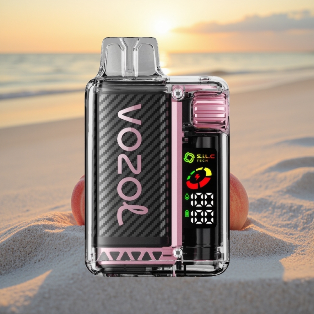 VOZOL Vista 20000 Iesūkieni Uzlādējams Vienreizējās lietošanas vape Persiku Ledus 650mAh 2% OLED S.i.L.C Dual Mesh MCU 65% PCR MTL 6-līmeņa