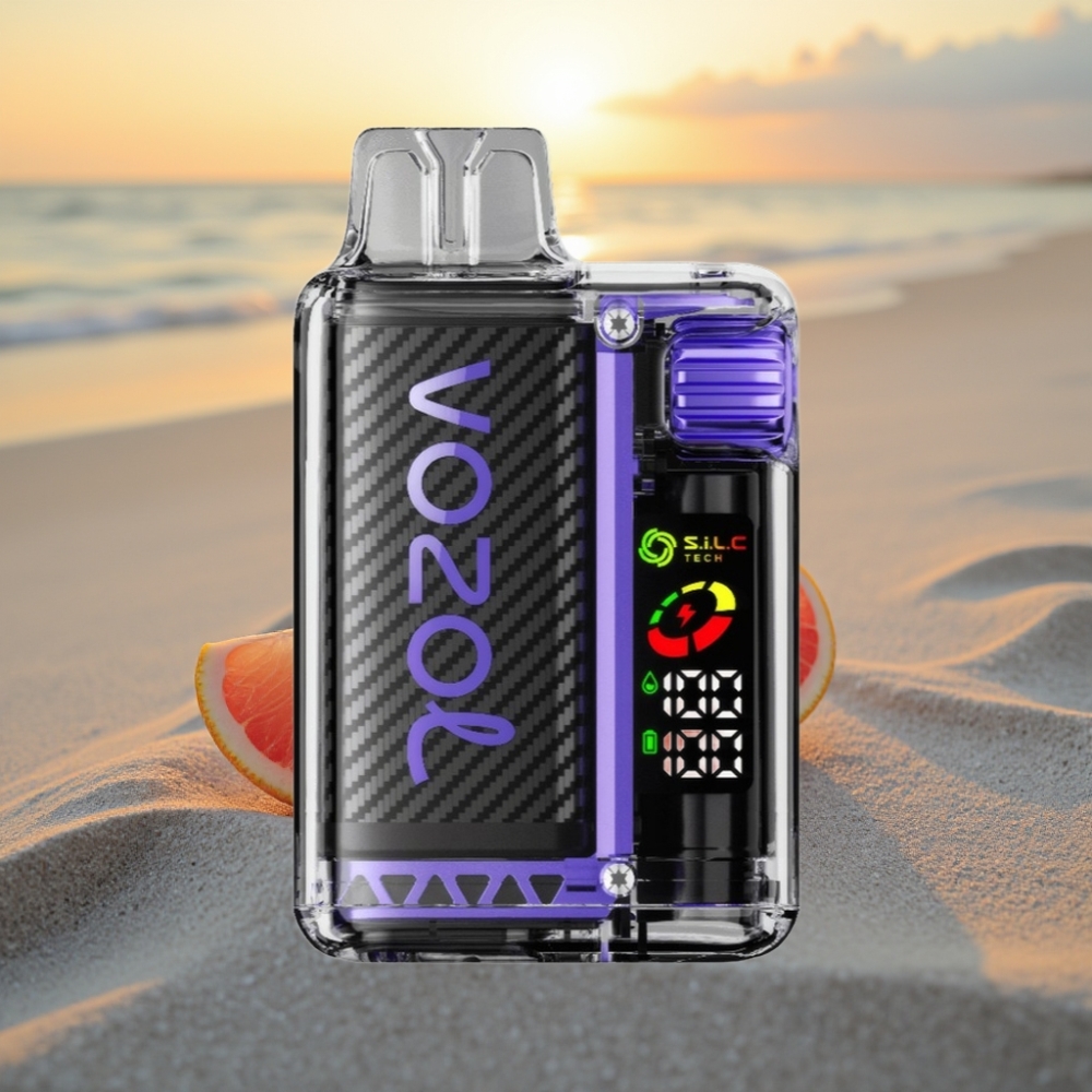 VOZOL Vista 20000 Puffs Vienreizējās lietošanas vape Plūškoku Greipfrūtu (Elderflower Grapefruit) ar OLED ekrānu, 650mAh, 2% nikotīna, MTL