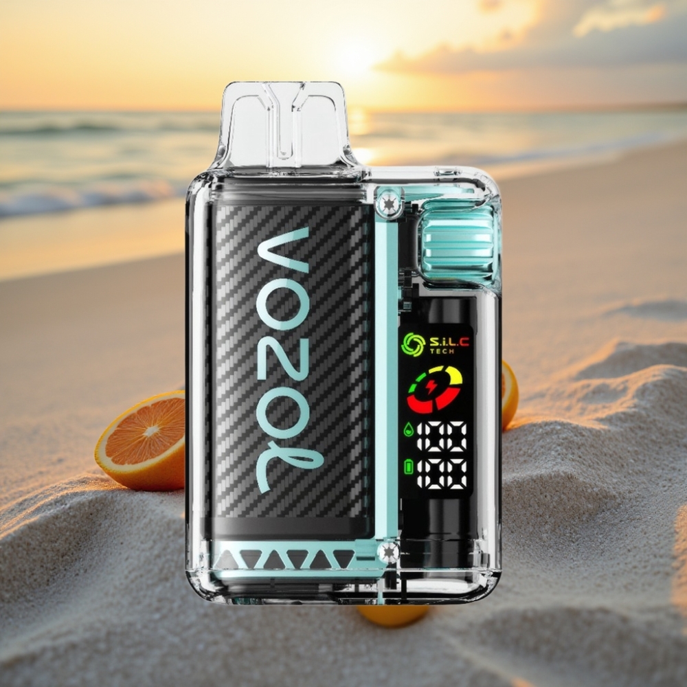 VOZOL Vista 20000 Puffs Vienreizējās lietošanas vape Skābā ābolu ledus ar 650mAh bateriju, 2% nikotīna, OLED ekrānu un S.i.L.C Tech Dual Mesh Coil