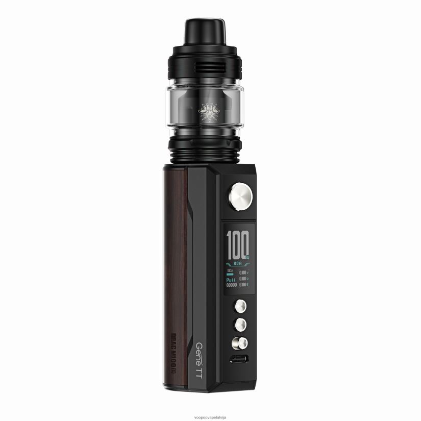 VOOPOO DRAG M100S mod ierīce melns un tumšs koks PDZVF6274 | VOOPOO Vape KitsLatvija