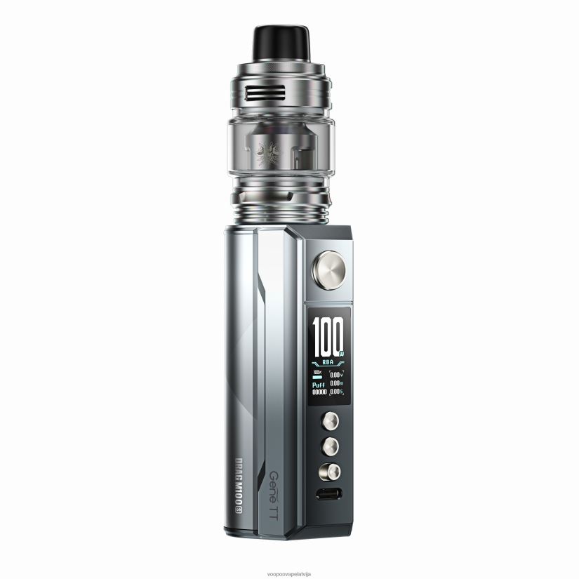 VOOPOO DRAG M100S mod ierīce sudraba un melna PDZVF6158 | VOOPOO Vape PodLatvija