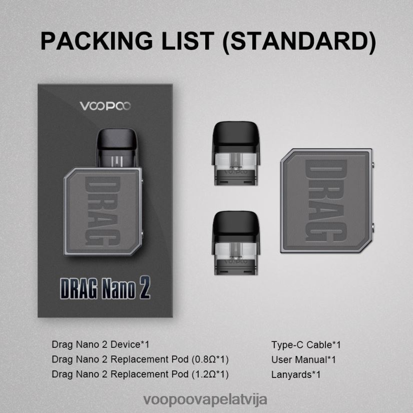 VOOPOO DRAG NANO 2 pod komplekts zaļā tēja PDZVF6152 | VOOPOO Vape Latvija